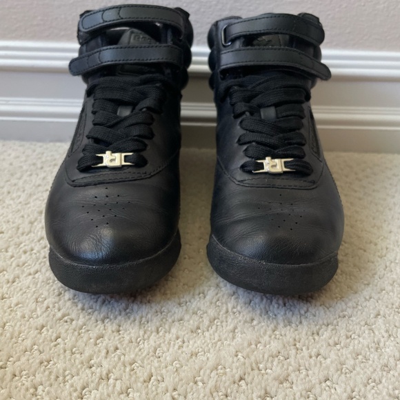 Reebok Classic High Top Sneakers – Black, Upgraded Laces - Picture 2 of 5
